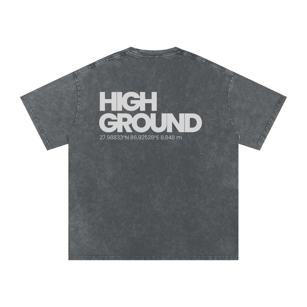 Snow Washed Oversized Cotton T-Shirt